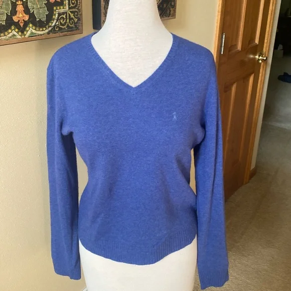 Ralph Lauren Sport V-neck heathery periwinkle/blue sweater. - Picture 1 of 5
